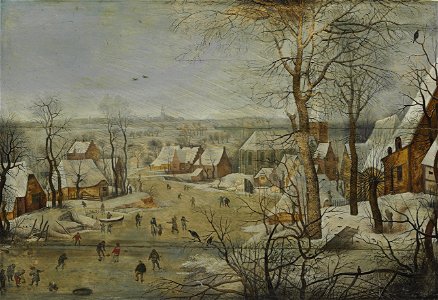 Pieter Brueghel de Jonge - Winterlandschap met vogelval (Christie's 2009). Free illustration for personal and commercial use.