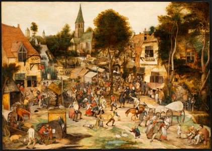 Pieter Brueghel the Younger - Village Feast - WGA3634. Free illustration for personal and commercial use.