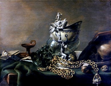 Pieter Claesz. - Vanitasstilleben. Free illustration for personal and commercial use.