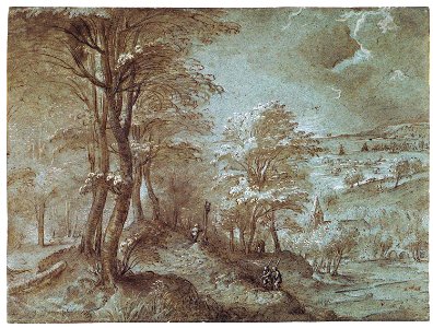 Pieter Bruegel the Elder - 1554 - Wooded Landscape with a Distant View toward the Sea