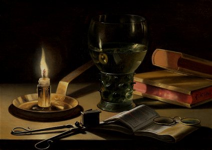 Pieter Claesz - Still Life with Lighted Candle - 947 - Mauritshuis. Free illustration for personal and commercial use.