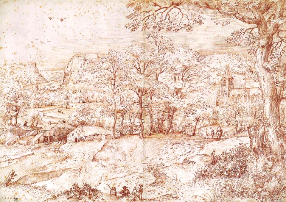 Pieter Bruegel the Elder - 1554 - Italian Landscape (after Domenico Campagnola)