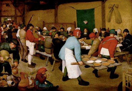 Pieter Bruegel the Elder - Peasant Wedding - Google Art Project 2. Free illustration for personal and commercial use.