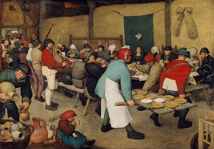 Pieter Bruegel d. Ä., , Kunsthistorisches Museum Wien, Gemäldegalerie - Bauernhochzeit - GG 1027 - Kunsthistorisches Museum