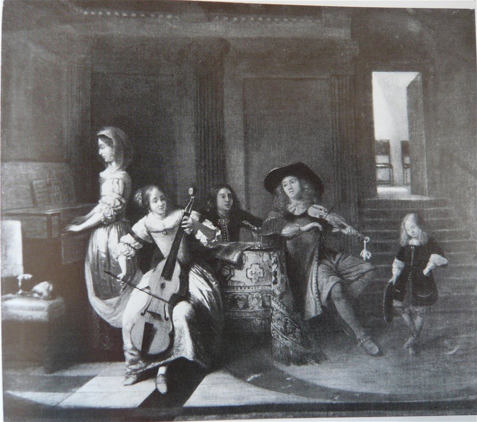 Pieter de Hooch - A Musical Company of Four Figures with a Small Boy Dancing