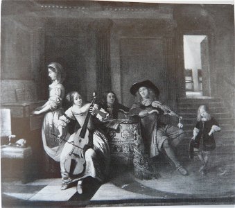 Pieter de Hooch - A Musical Company of Four Figures with a Small Boy Dancing