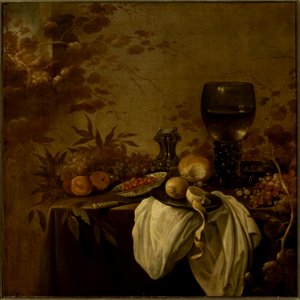 Pieter Claesz - Still life - M.Ob.2717 MNW - National Museum in Warsaw. Free illustration for personal and commercial use.