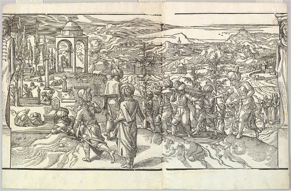 Pieter Coecke van Aelst - A Turkish Funeral from the Ces Moeurs et fachons de faire de Turcz