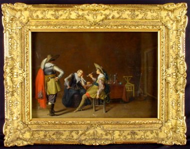Pieter Codde - Twee krijgslieden en een vrouw in een vertrek - 0346 - Rijksmuseum Twenthe