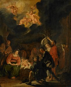 Pieter Codde The adoration of the shepherds 1645. Free illustration for personal and commercial use.