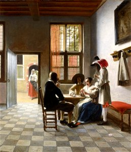 Pieter de Hooch (Rotterdam 1629-Amsterdam 1684) - Cardplayers in a sunlit Room - RCIN 405951 - Royal Collection