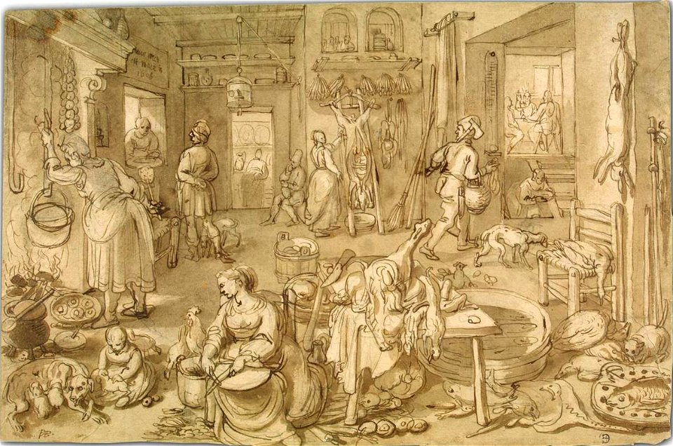 Pieter Cornelisz. van Rijck - Kitchen Scene with the Supper at Emmaus - WGA19497