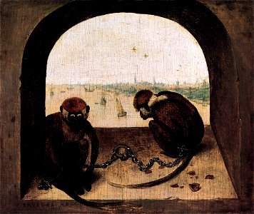 Pieter Bruegel the Elder - Two Chained Monkeys - WGA3524