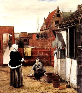 Pieter de Hooch - Woman and Maid in a Courtyard - WGA11703