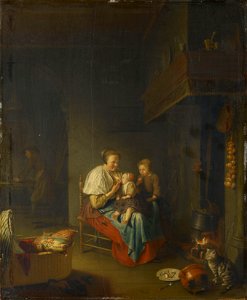 Pieter Cornelisz van Slingelandt (Leiden 1641-Leiden 1691) - The Carpenter's Family - RCIN 404812 - Royal Collection