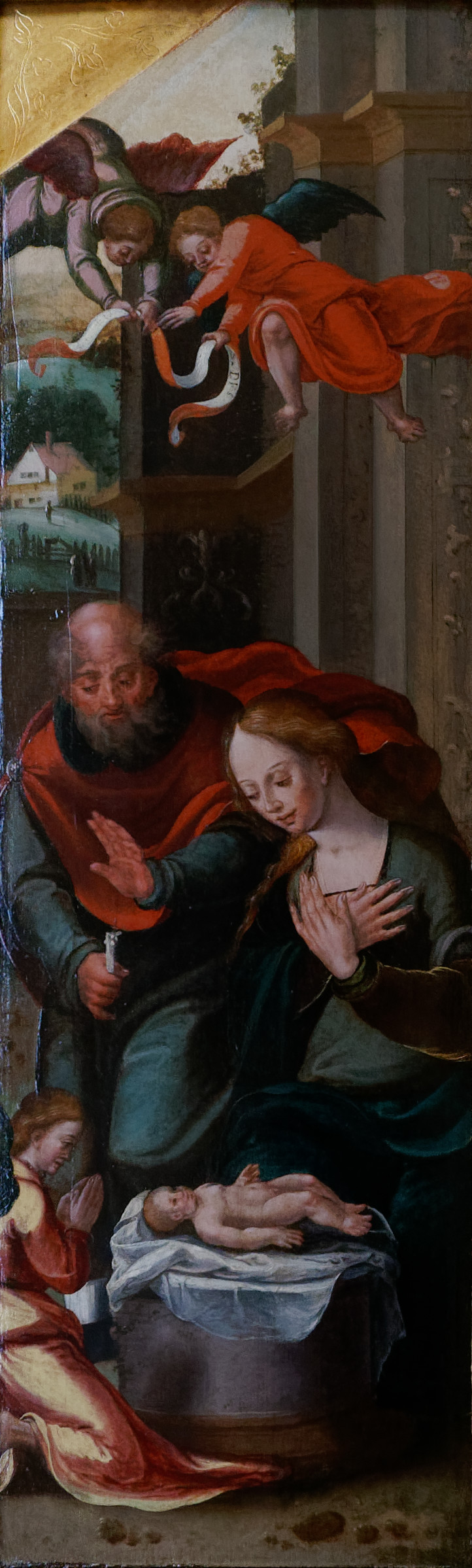 Pieter Coecke van Aelst - partie gauche du dyptique l'Annonciation et la Nativité