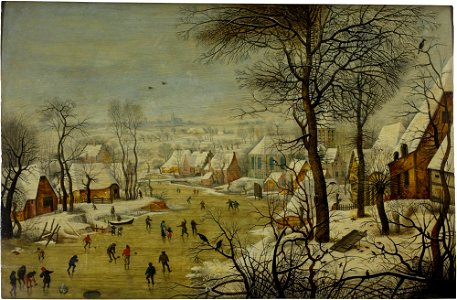 Pieter Brueghel the Younger - Winter landscape with a bird trap - Google Art Project. Free illustration for personal and commercial use.