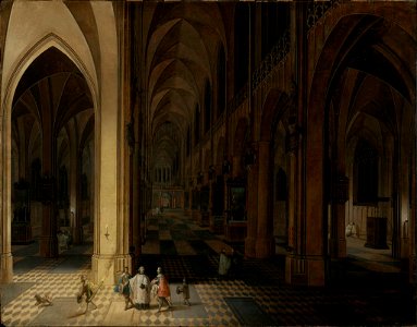 Pieter Neeffs - Interior of Antwerp Cathedral at Night - 21.1456 - Museum of Fine Arts