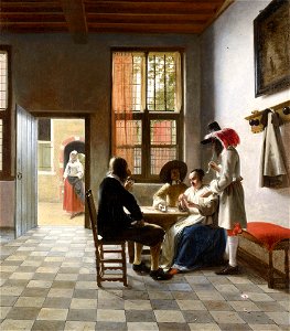Pieter de Hooch - Cardplayers in a Sunlit Room