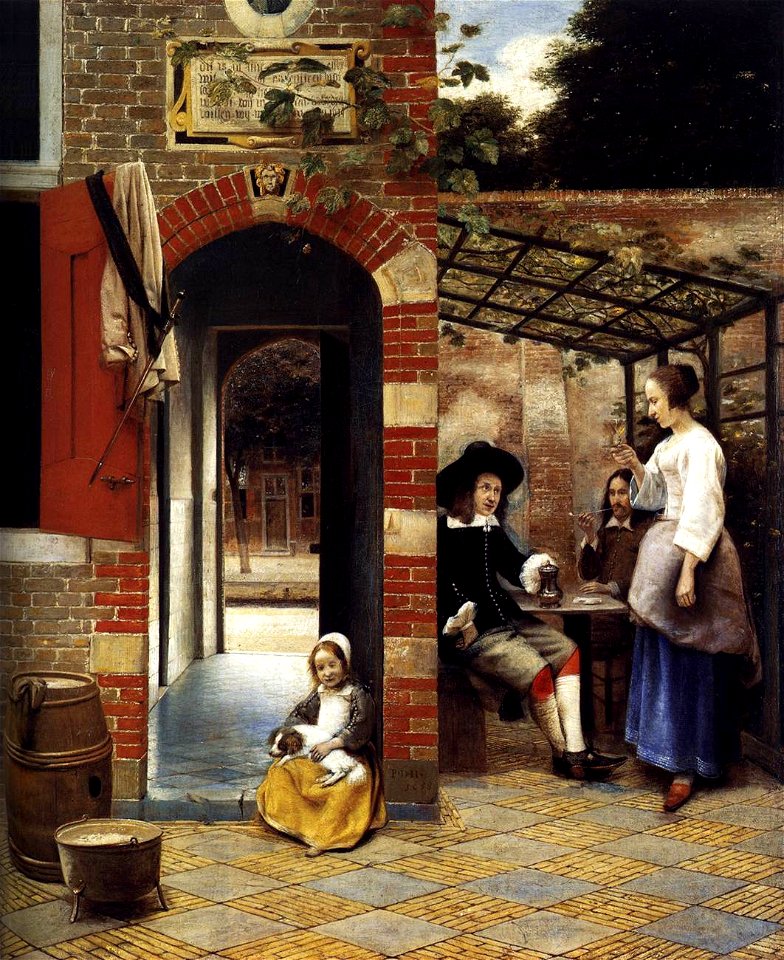 Pieter de Hooch - Figures Drinking in a Courtyard - WGA11688