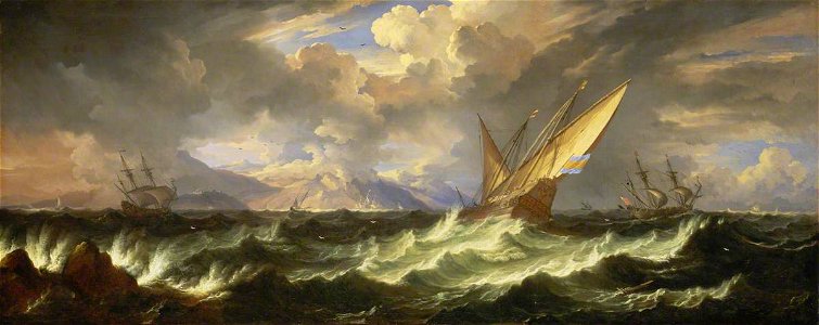 Pieter Mulier the younger (c.1637-1701) - A Fresh Breeze in the Mediterranean - BHC0882 - Royal Museums Greenwich