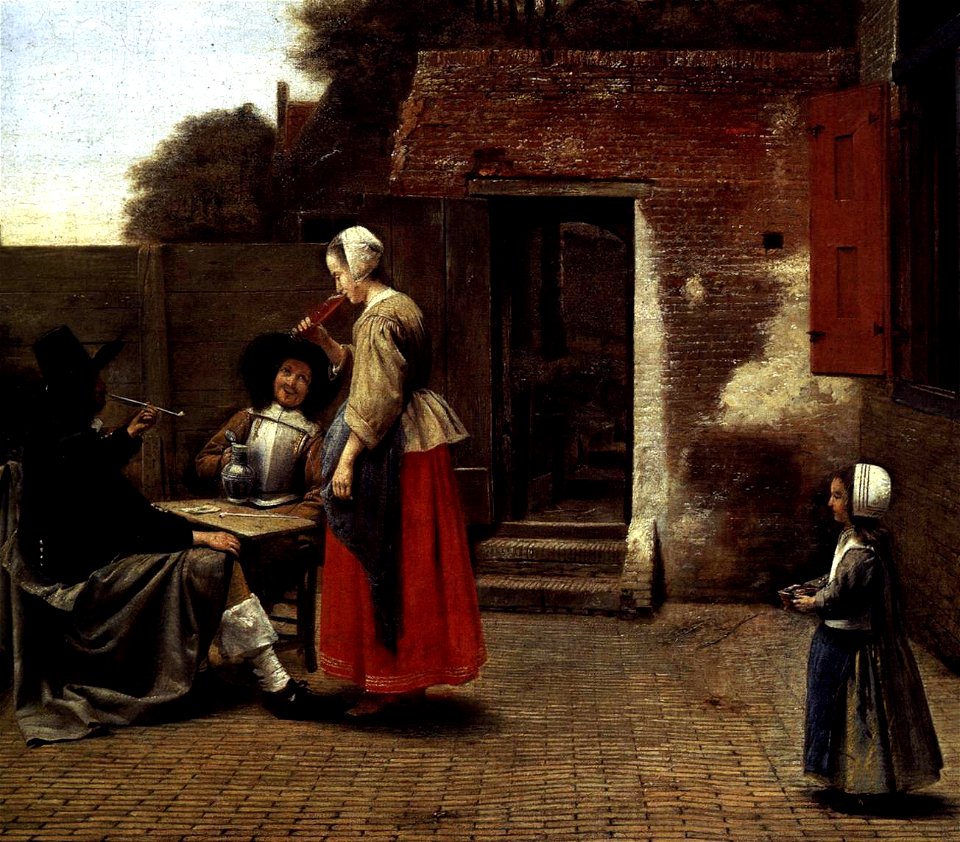 Pieter de Hooch - A Dutch Courtyard (detail) - WGA11700