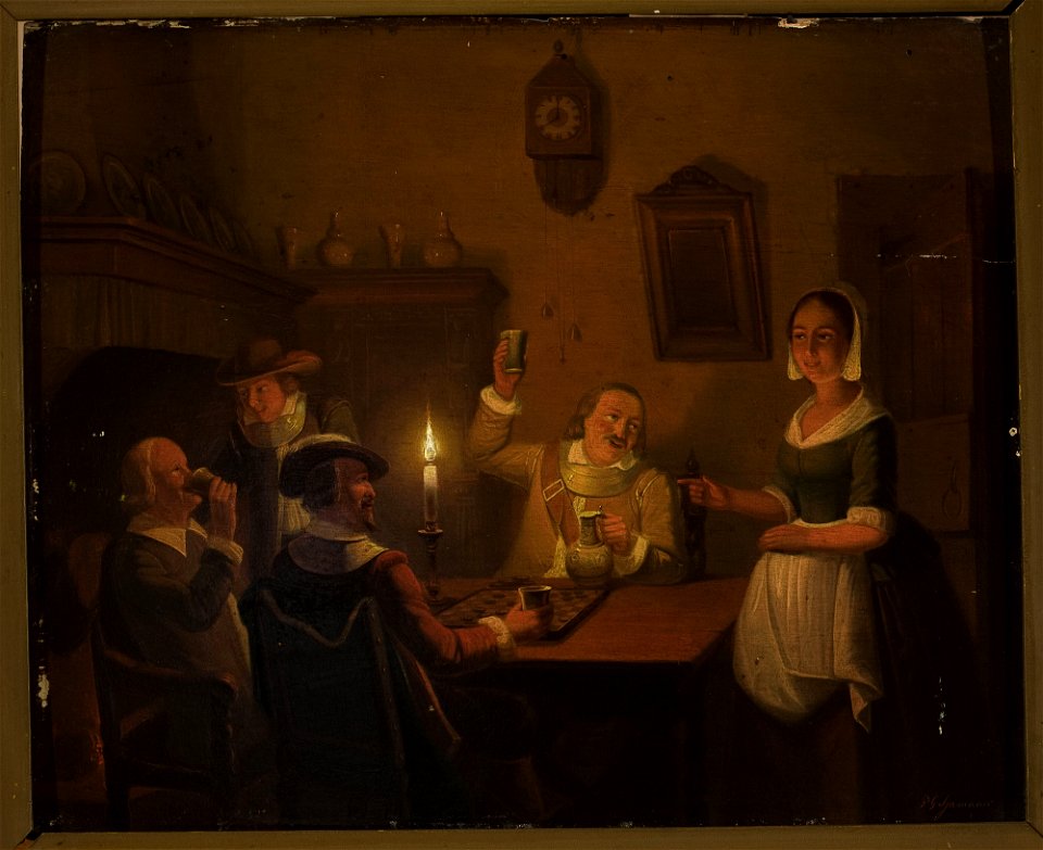 Pieter Gerardus Sjamaar - Playing checkers - M.Ob.896 MNW - National Museum in Warsaw