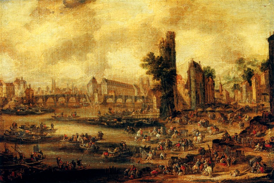 Pieter Casteels II - View of the Pont Neuf and the Tour de Nesles or View of Paris