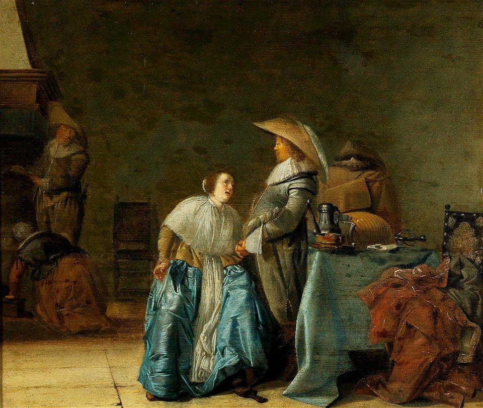 Pieter Codde - A tavern interior with a couple