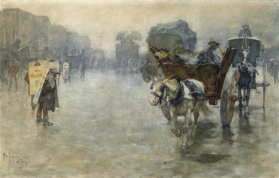 Pieter de Josselin de Jong Pferdedroschken und Fuhrwerke