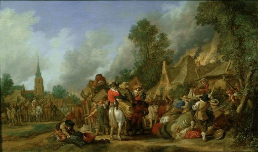 Pieter de Molijn - De plundering van een dorp