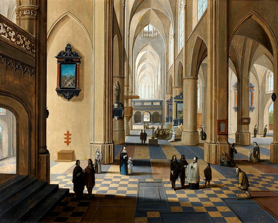 Pieter Neefs II, Frans Francken III - Interior of Antwerp cathedral