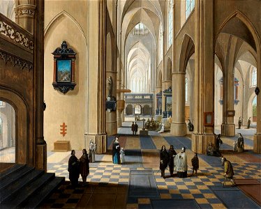Pieter Neefs II, Frans Francken III - Interior of Antwerp cathedral