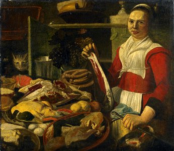 Pieter Corneliusz van Rijck (follower) KItchen still life