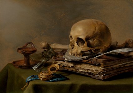 Pieter Claesz - Vanitas Still Life - 943 - Mauritshuis. Free illustration for personal and commercial use.