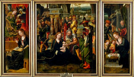 Pieter Coecke van Aelst - The Annunciation, Adoration of the Magi, Adoration of the Shepherds and Angels
