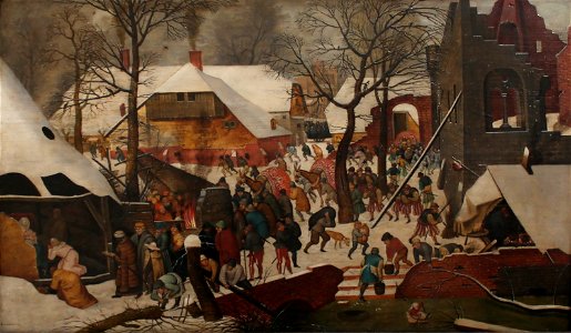 Pieter Brueghel II - L'adoration des mages dans la neige. Free illustration for personal and commercial use.