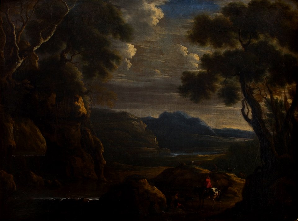 Pieter Mulier (II) - Landscape with a Man on Horseback