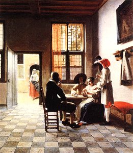 Pieter de Hooch - Cardplayers in a Sunlit Room - WGA11691