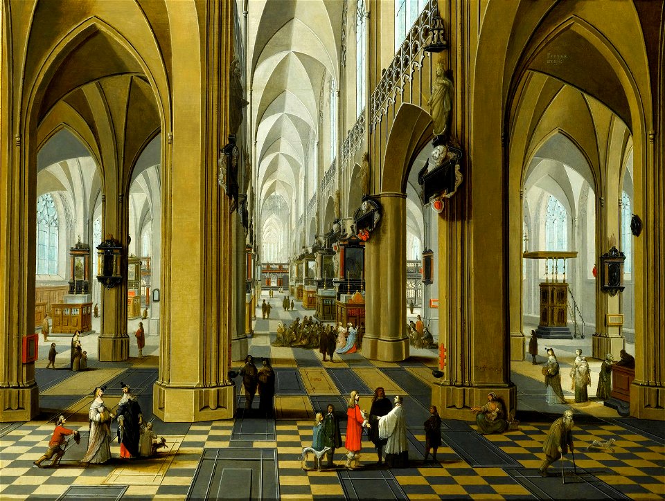Pieter Neeffs (I) & Frans Francken II - A Church Interior