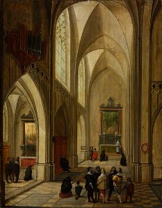 Pieter Neefs I - Interior of a Gothic Church in Day Light