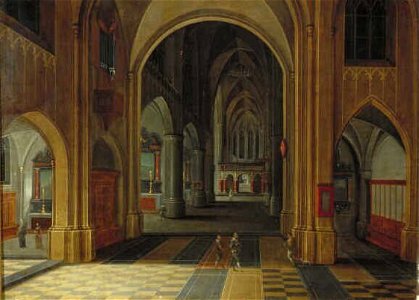 Pieter Neefs (I) - Interieur van een gotische kerk - 1581 (OK) - Museum Boijmans Van Beuningen
