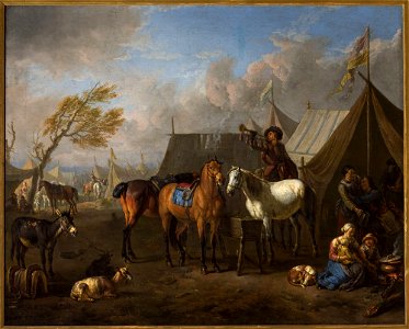 Pieter van Bloemen - Camp Scene with a Trumpeter - NB 967 - National Museum in Warsaw