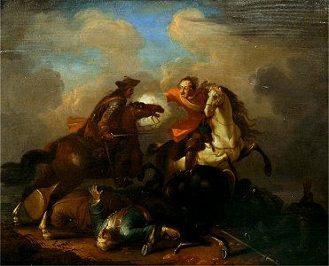 Pieter van der Meulen (b.1638) (attributed to) - A Cavalry Skirmish - 1220995 - National Trust