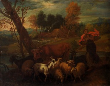 Pieter Mulier d. J., gen. Cavaliere Tempesta - Landschaft mit Hirtin und Herde - GG 1657 - Kunsthistorisches Museum