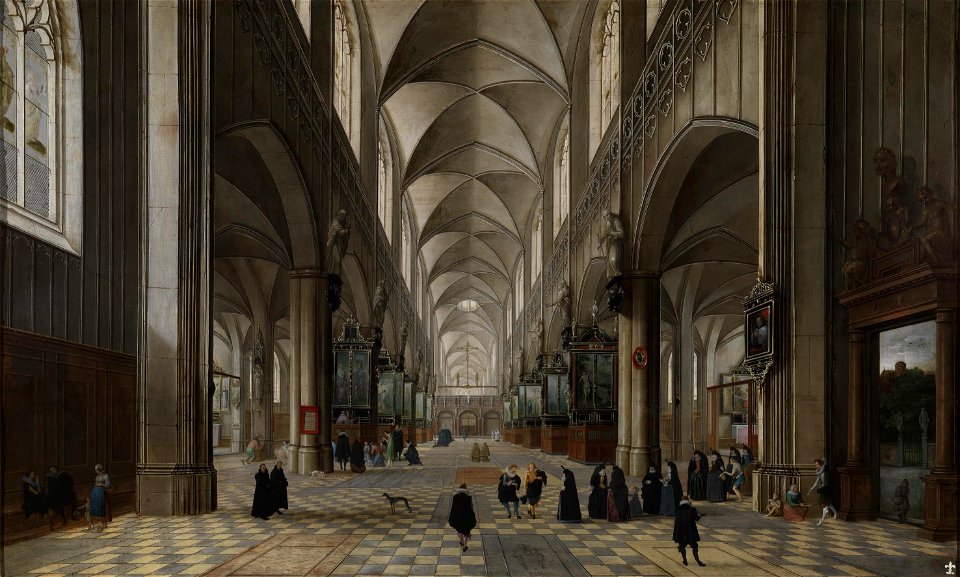 Pieter Neefs the Elder - Interior of a Flemish church or the Mass
