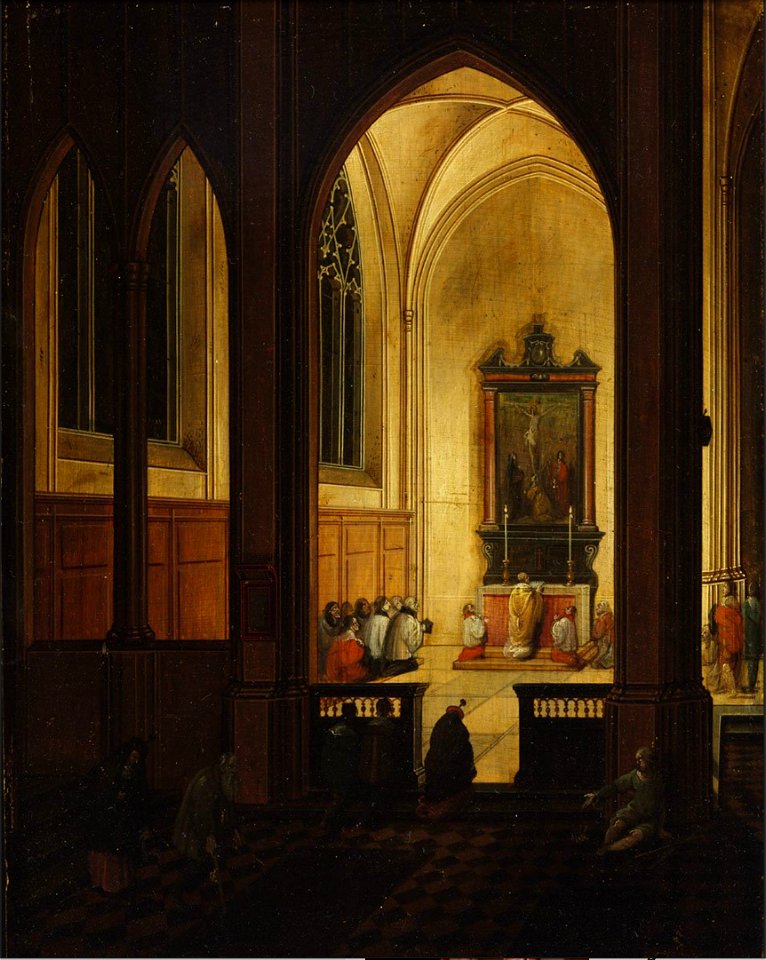 Pieter Neefs I - Interior of a Gothic Church