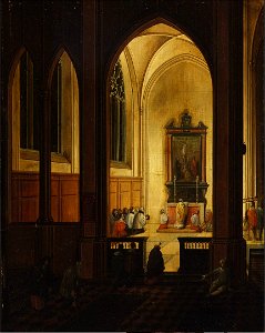 Pieter Neefs I - Interior of a Gothic Church