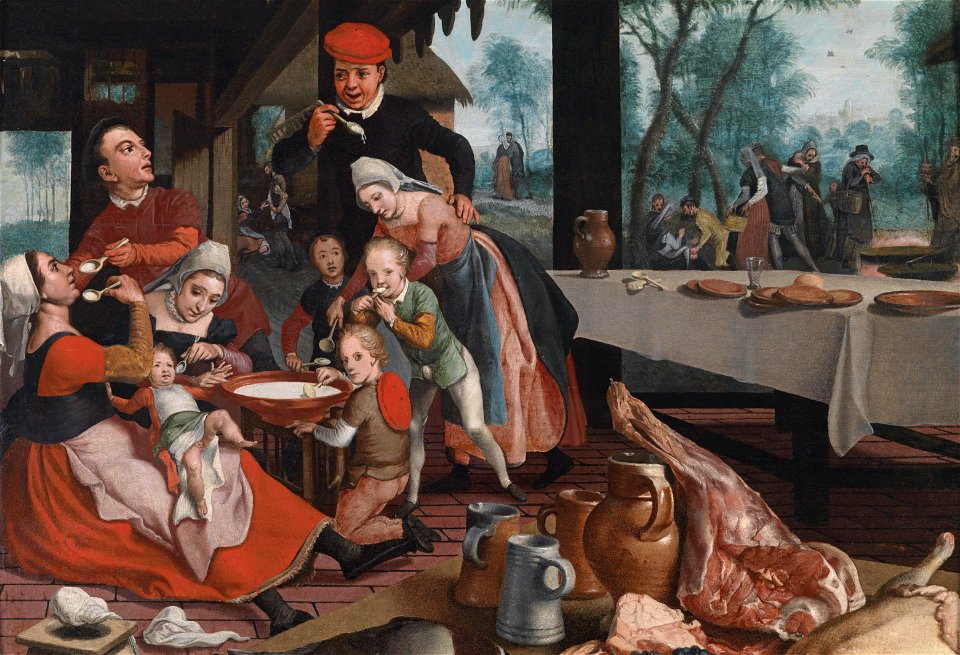 Pieter Pietersz I Familie beim Essen von Milchreis
