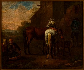 Pieter van Bloemen - Horses in front of a tavern - M.Ob.1061 MNW - National Museum in Warsaw